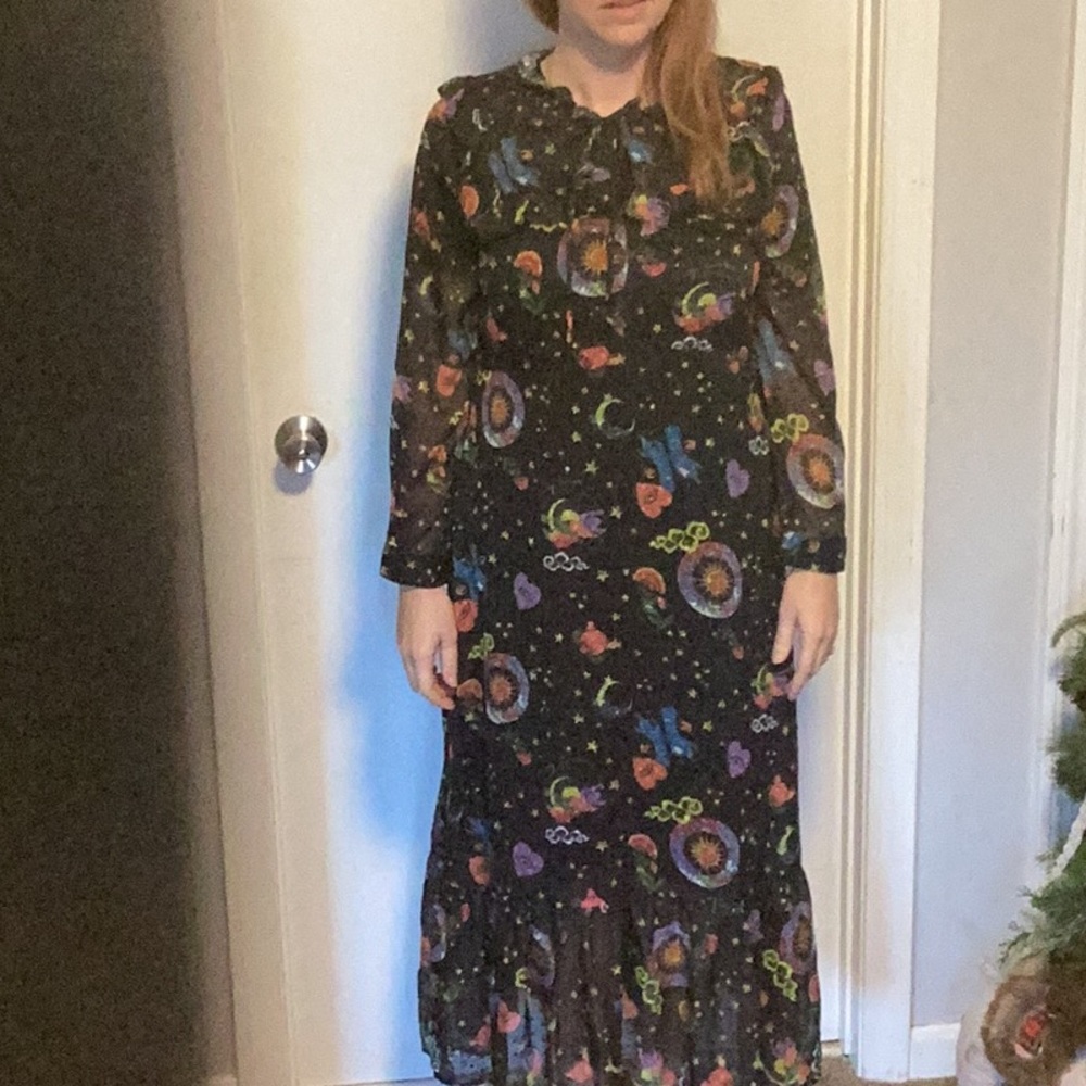 NWOT Emily Lovelock Star Gazing Midi Dress size XS